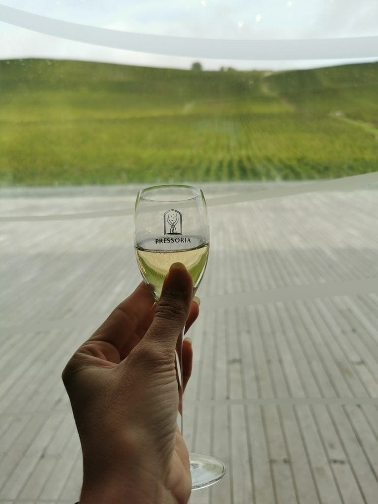 Tasting Champagne with a view