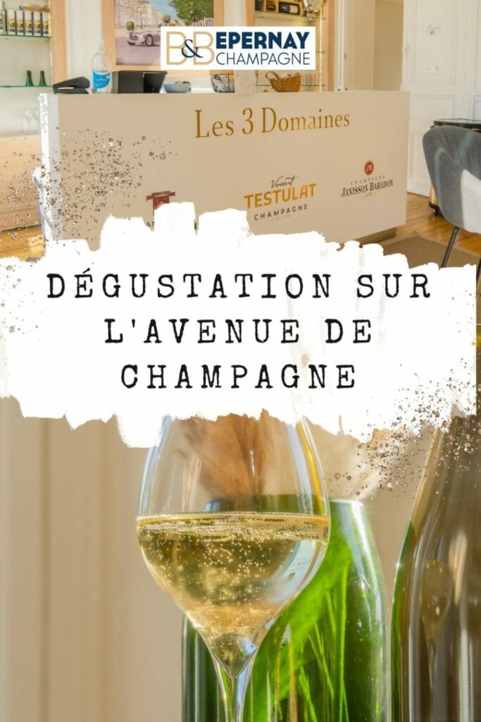 Dégustation de champagne à epernay sur la célèbre Avenue de Champagne au bar Les 3 domaines