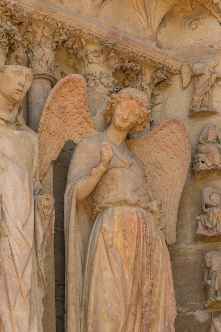 Angel with the smile on Reims Cathedral - Champagne Region